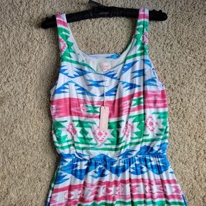 NWT Pink Blush Maxi Dress Size Medium Aztec Print